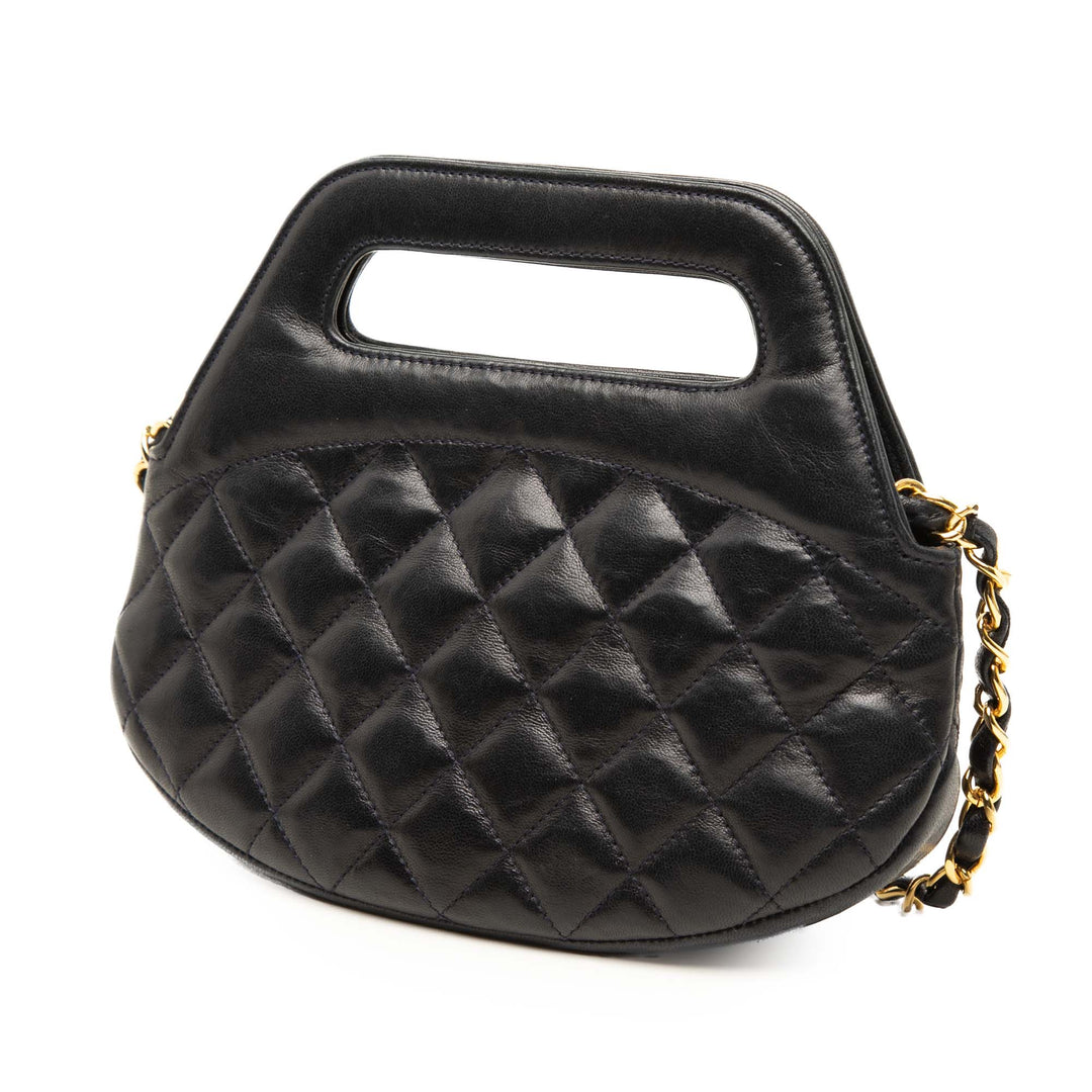Chanel CC Matelassé Rond Sac structuré Cuir d'agneau Noir – vue 2 – GABY PARIS