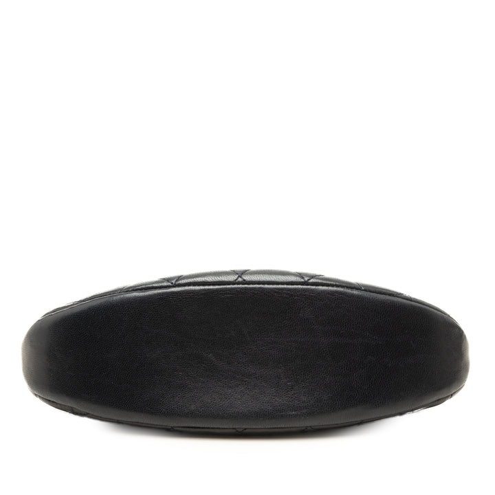 Chanel CC Matelassé Rond Sac structuré Cuir d'agneau Noir – vue 3 – GABY PARIS