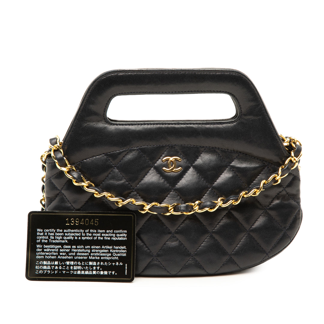 Chanel CC Matelassé Rond Sac structuré Cuir d'agneau Noir – vue 7 – GABY PARIS