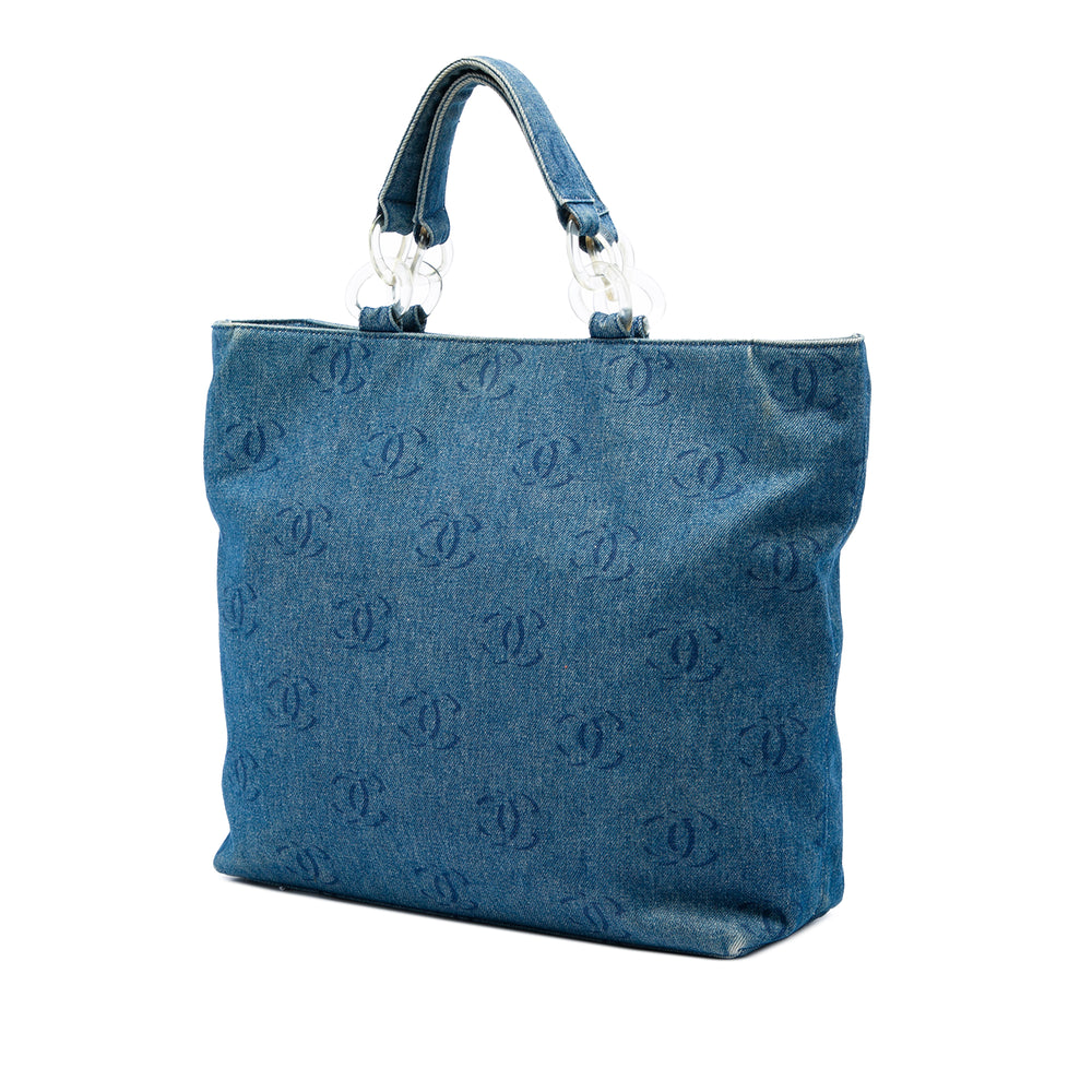 Chanel CC Cabas Jean Bleu – vue 2 – GABY PARIS