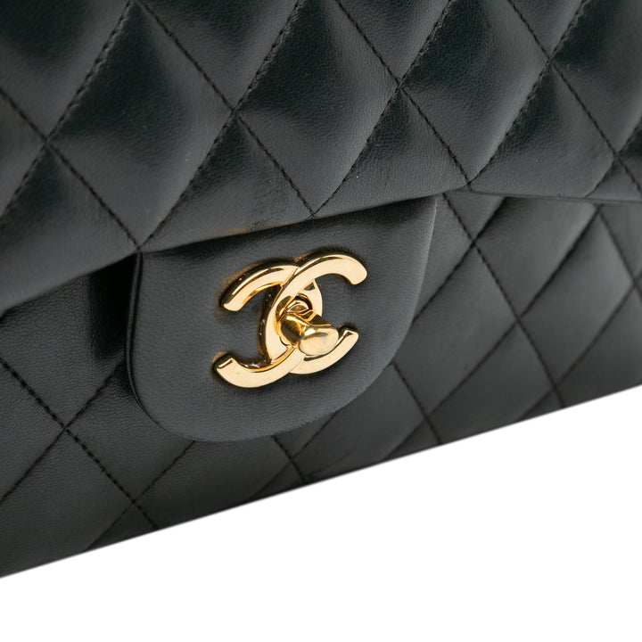 Jumbo Classic Lambskin Double Flap Black - Gaby Paris