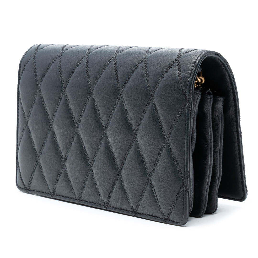 Saint Laurent Diamond Matelassé Cuir d’agneau Angie Sac à chaîne