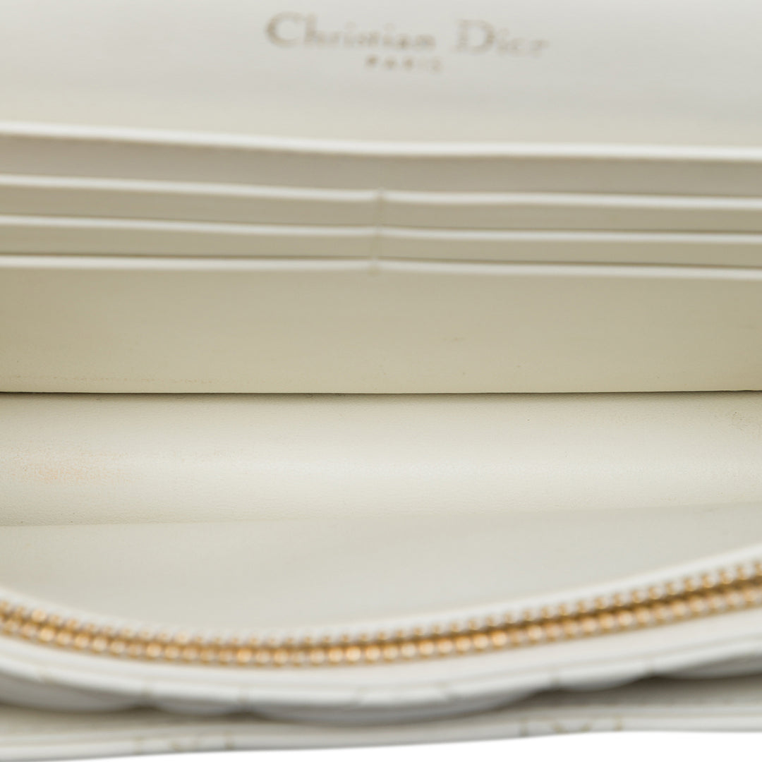 Cannage My Dior Daily Chaîne Pochette Cuir d'agneau Blanc