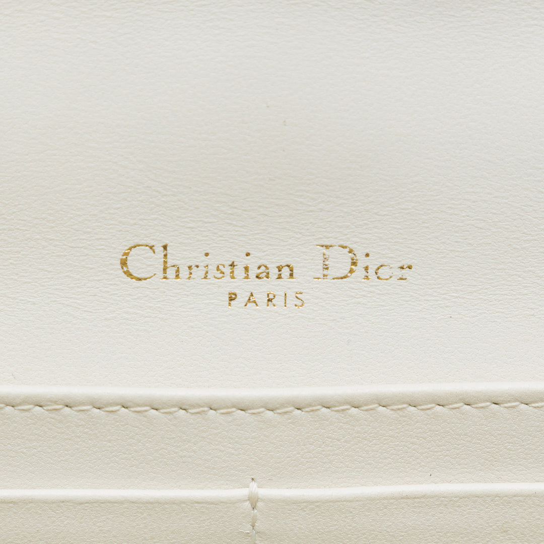 Cannage My Dior Daily Chaîne Pochette Cuir d'agneau Blanc