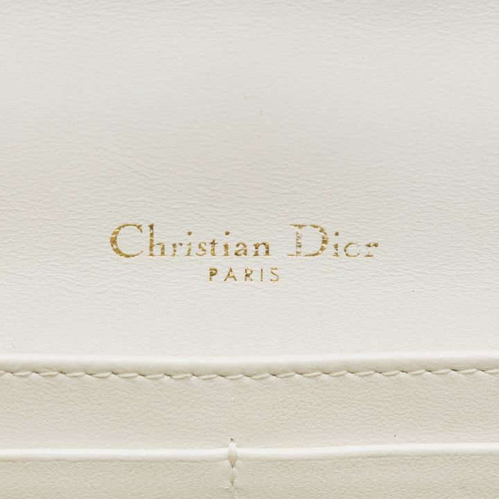 Cannage My Dior Daily Chaîne Pochette Cuir d'agneau Blanc