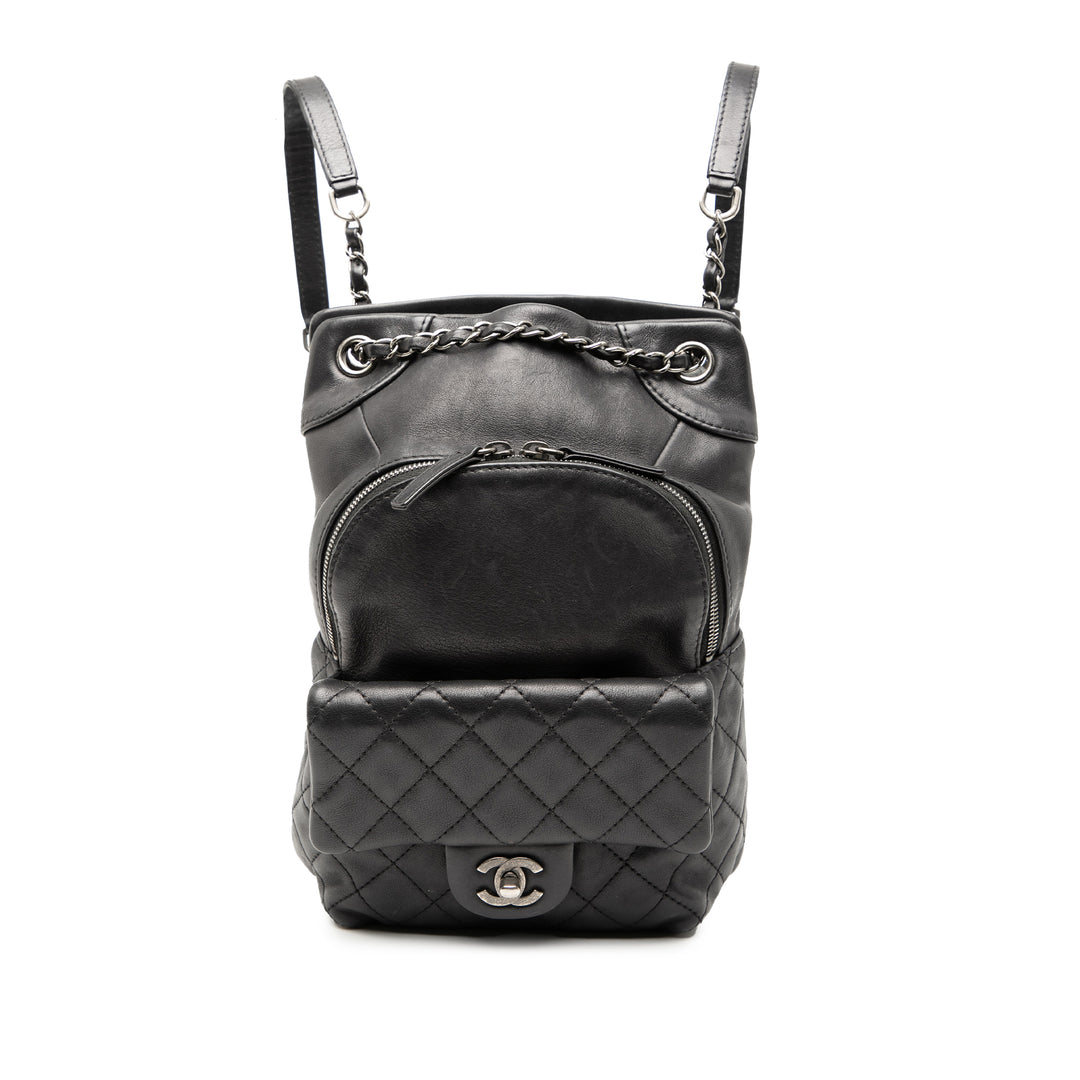 Chanel CC Cordon à rabat Sac à dos Petit Cuir de veau