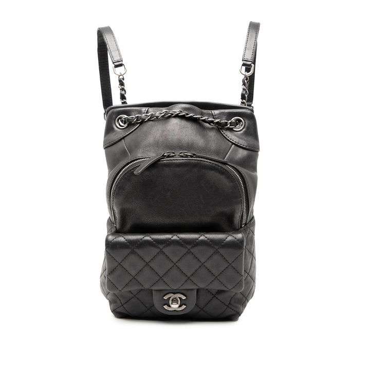 Chanel CC Cordon à rabat Sac à dos Petit Cuir de veau
