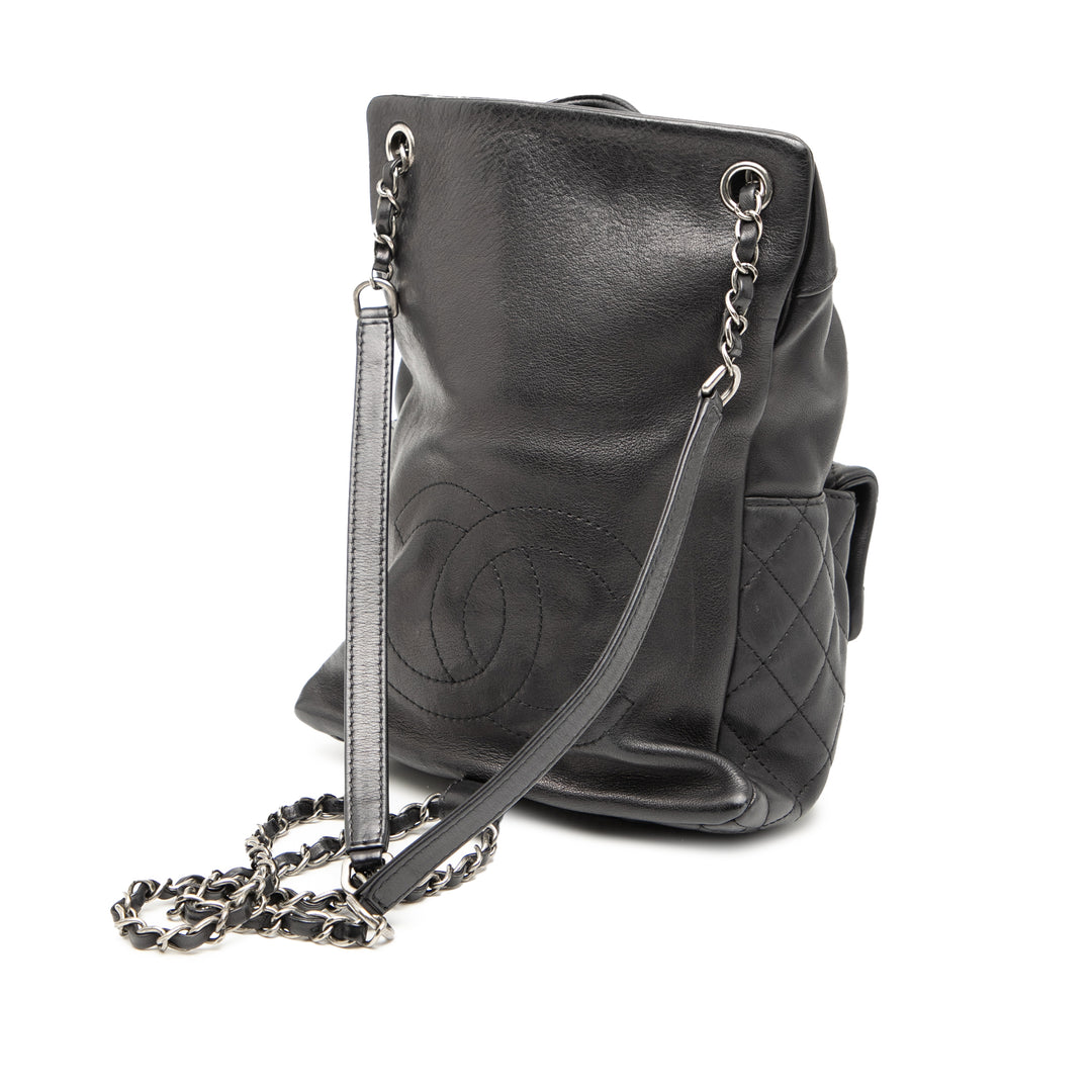 Chanel CC Cordon à rabat Sac à dos Petit Cuir de veau