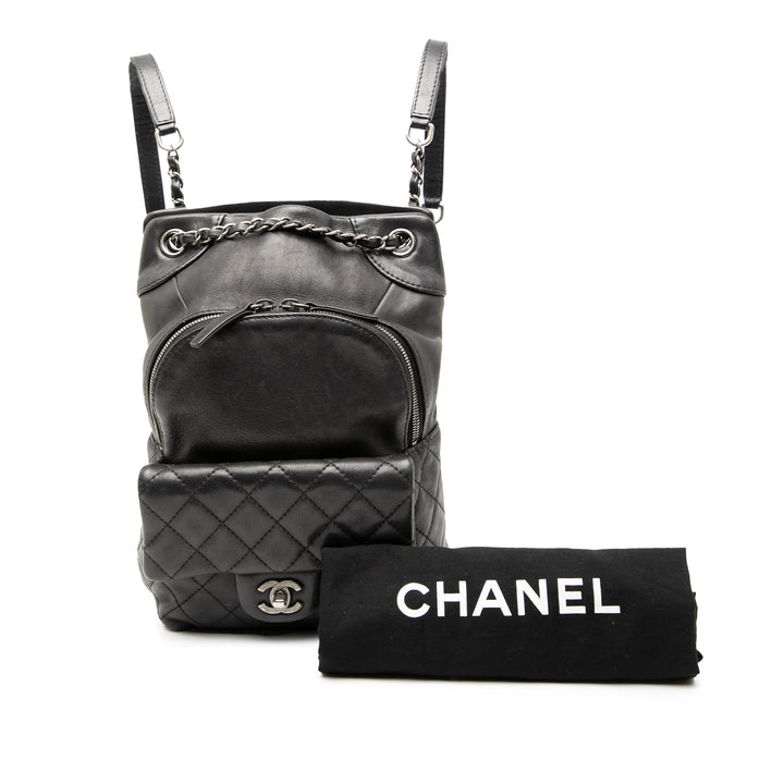 Chanel CC Cordon à rabat Sac à dos Petit Cuir de veau