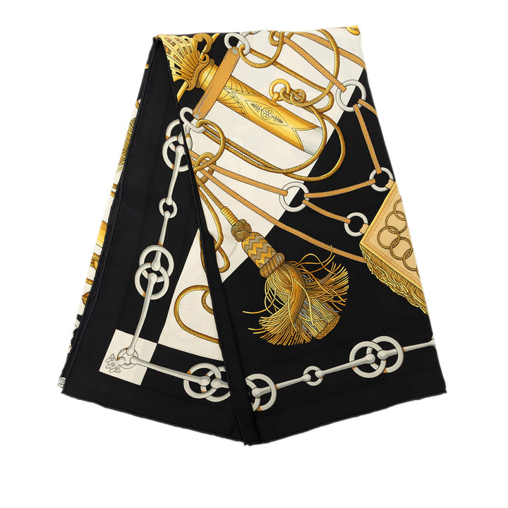Hermès Carré Cliquetis 90 Noir – vue principale – GABY PARIS