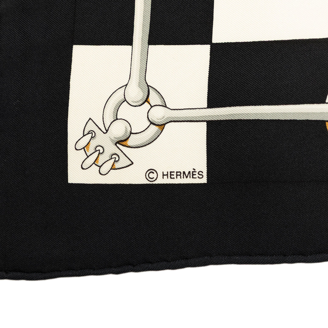 Hermès Carré Cliquetis 90 Noir – vue 5 – GABY PARIS