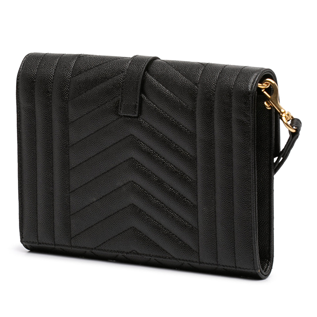 Saint Laurent Grain De Poudre Triquilt Monogram Envelope Pochette