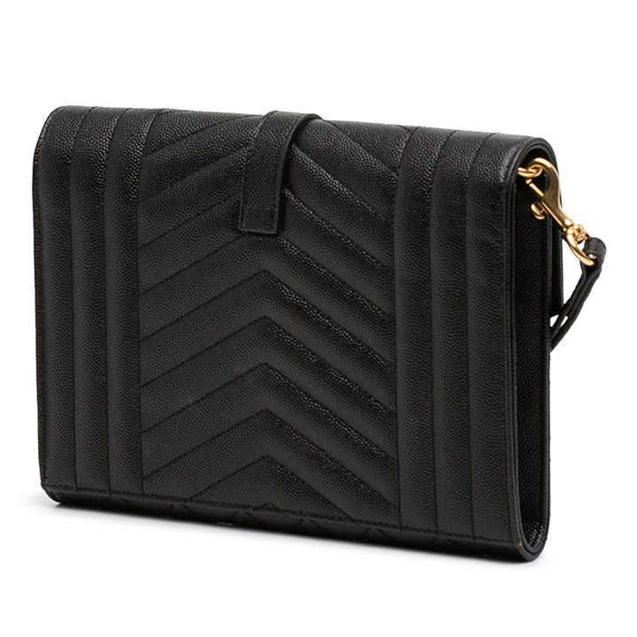 Saint Laurent Grain De Poudre Triquilt Monogram Envelope Pochette