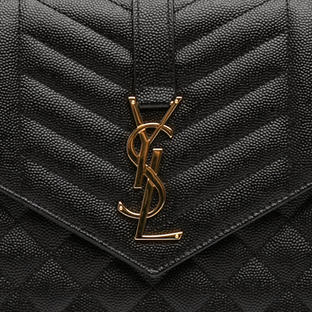 Saint Laurent Grain De Poudre Triquilt Monogram Envelope Pochette