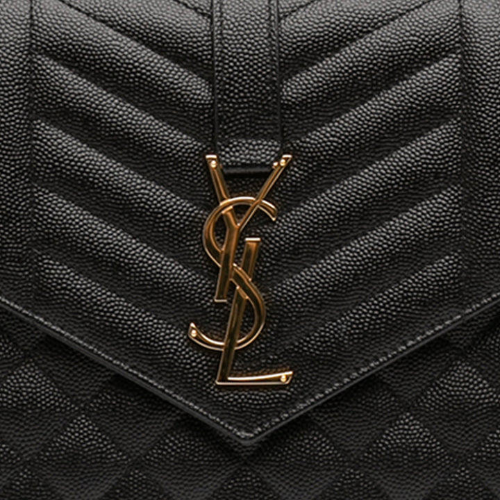 Saint Laurent Grain De Poudre Triquilt Monogram Envelope Pochette