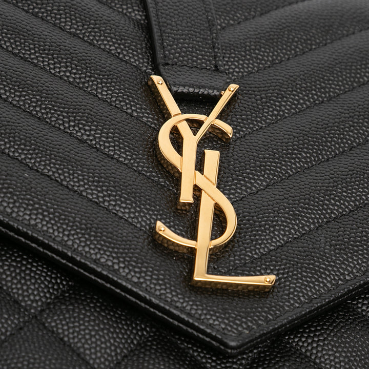 Saint Laurent Grain De Poudre Triquilt Monogram Envelope Pochette