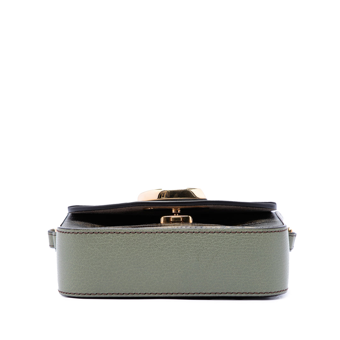 Tricolore Croc embossé C Sac Mini Cuir de veau Vert