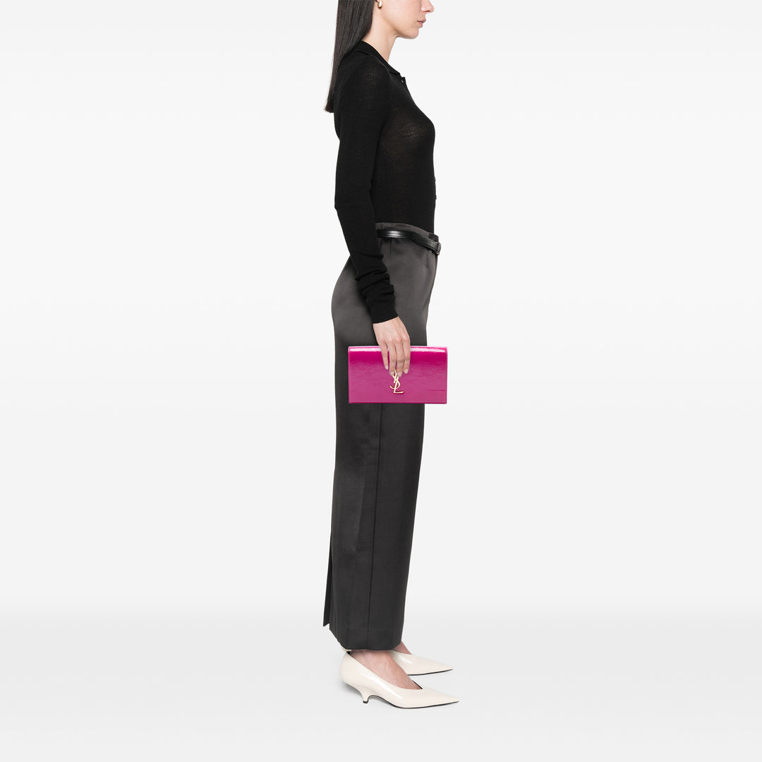 Saint Laurent Cuir verni Monogram Kate Pochette
