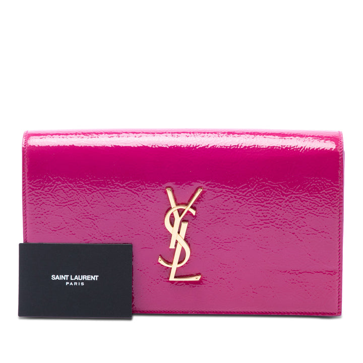 Saint Laurent Cuir verni Monogram Kate Pochette
