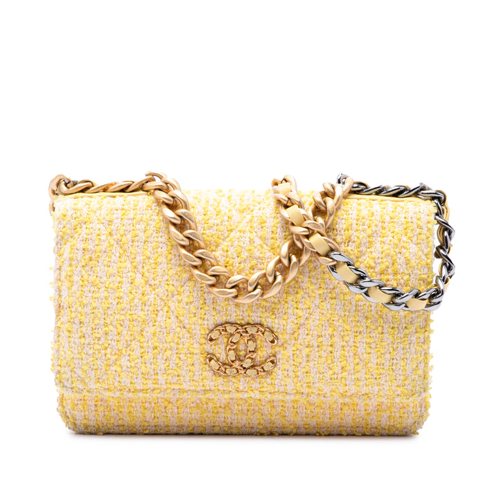 19 Wallet on Chain Tweed Jaune