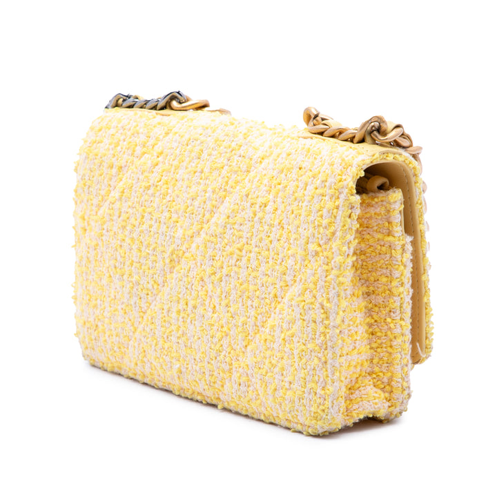19 Wallet on Chain Tweed Jaune