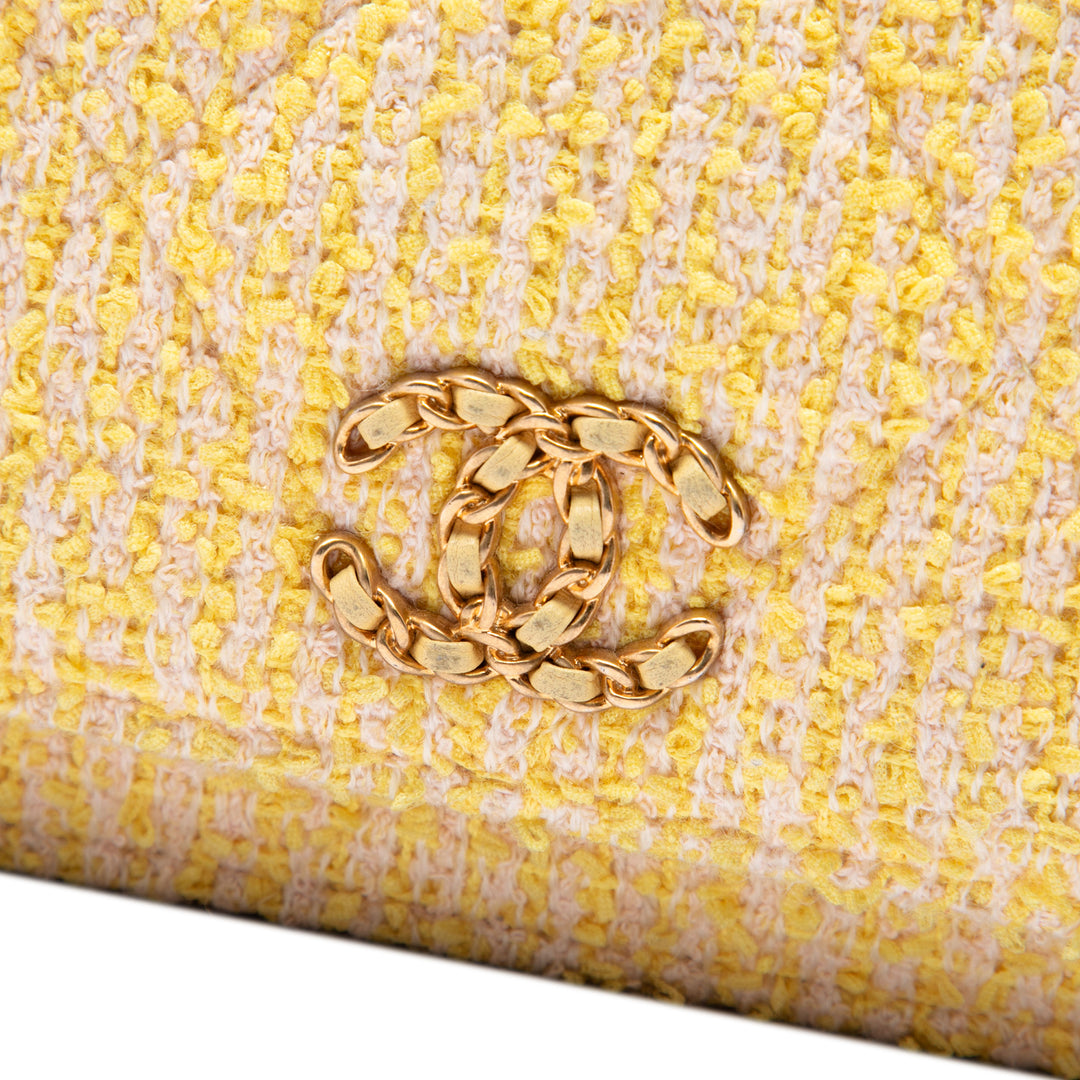 19 Wallet on Chain Tweed Jaune