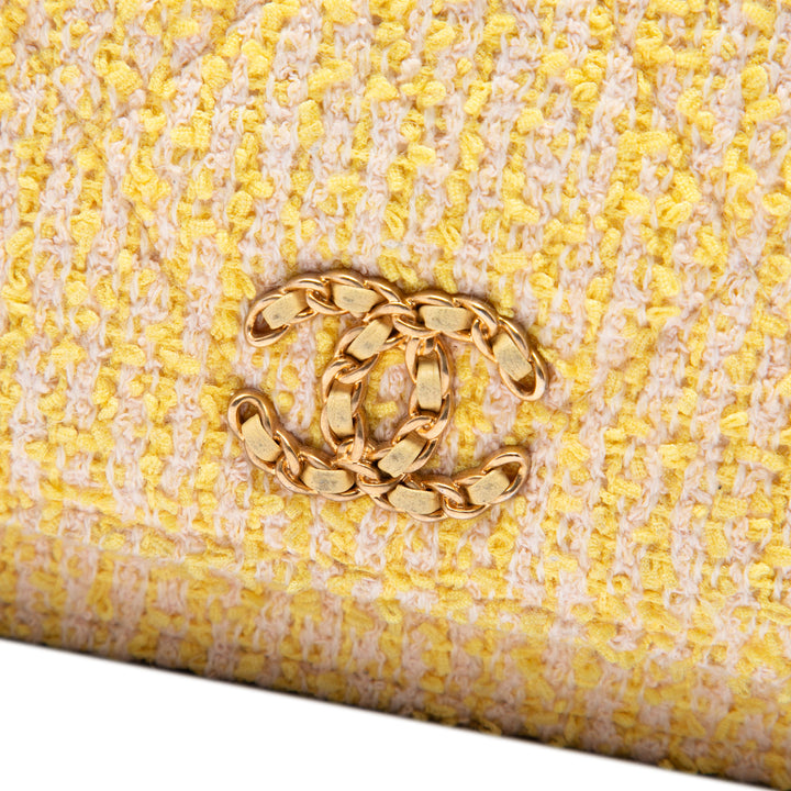 19 Wallet on Chain Tweed Jaune