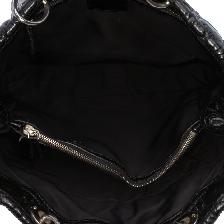 Dior Large Cuir verni Cannage Lady Dior Soft Shopping Cabas