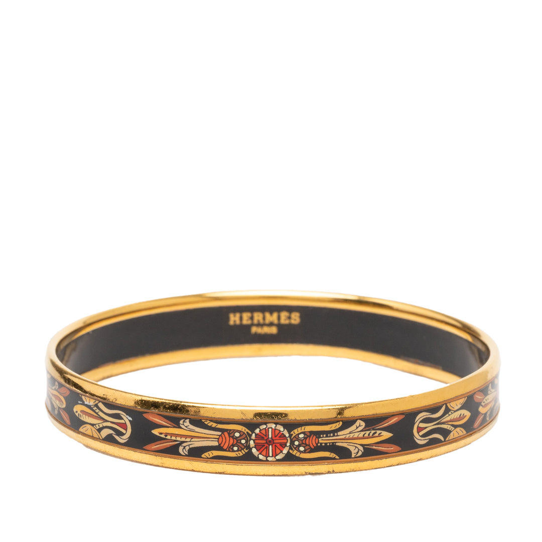 Hermès Bracelet Narrow Dream Catcher Émail Bangle 70 Noir – vue principale – GABY PARIS