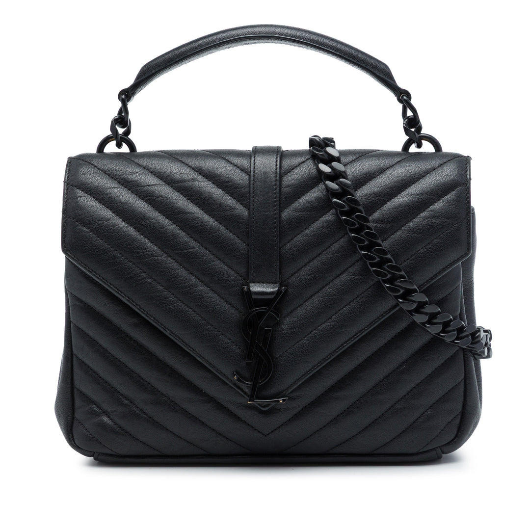 Chevron Monochrome College Sac Moyen de mouton Noir