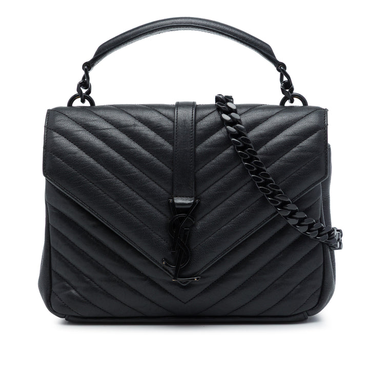 Chevron Monochrome College Sac Moyen de mouton Noir