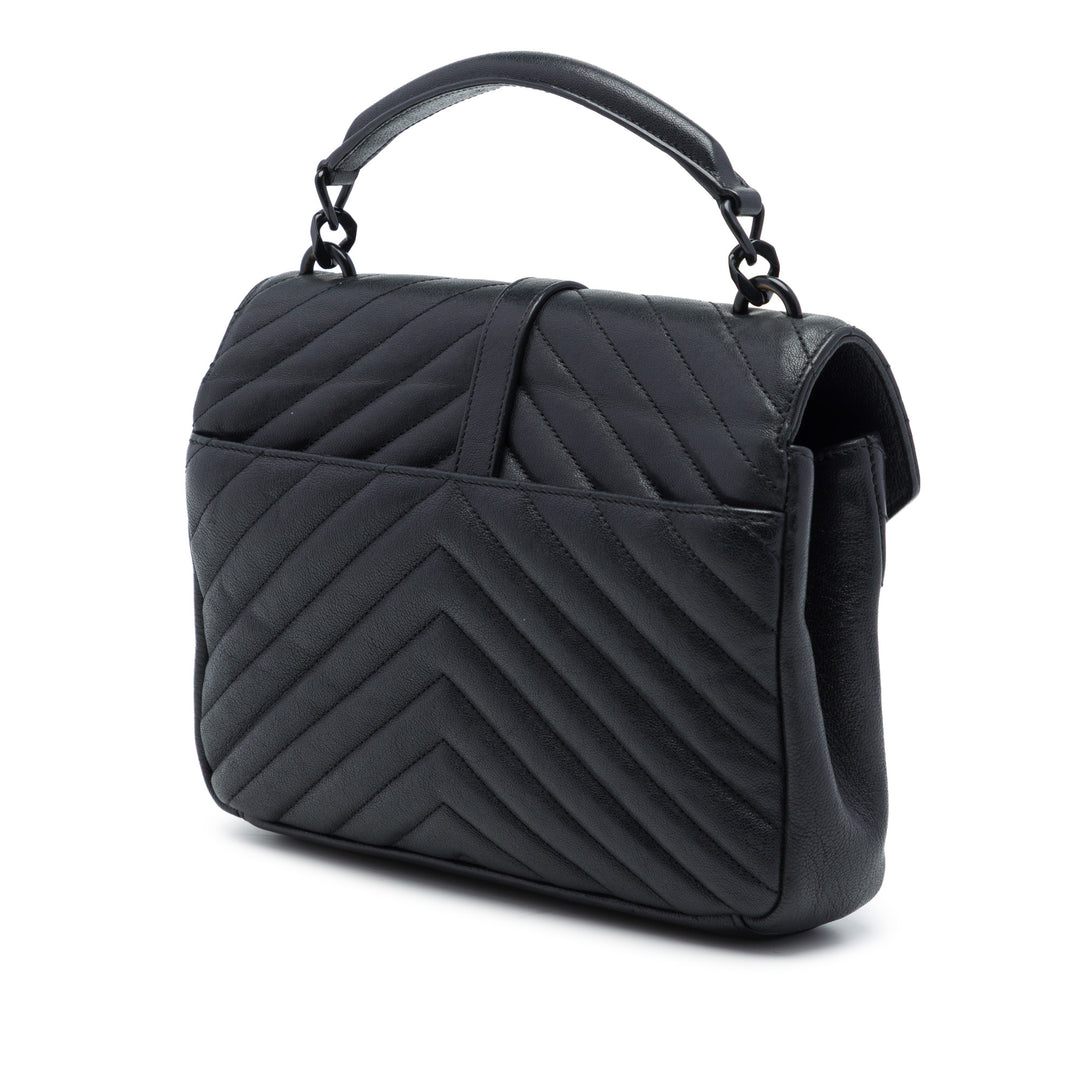 Chevron Monochrome College Sac Moyen de mouton Noir