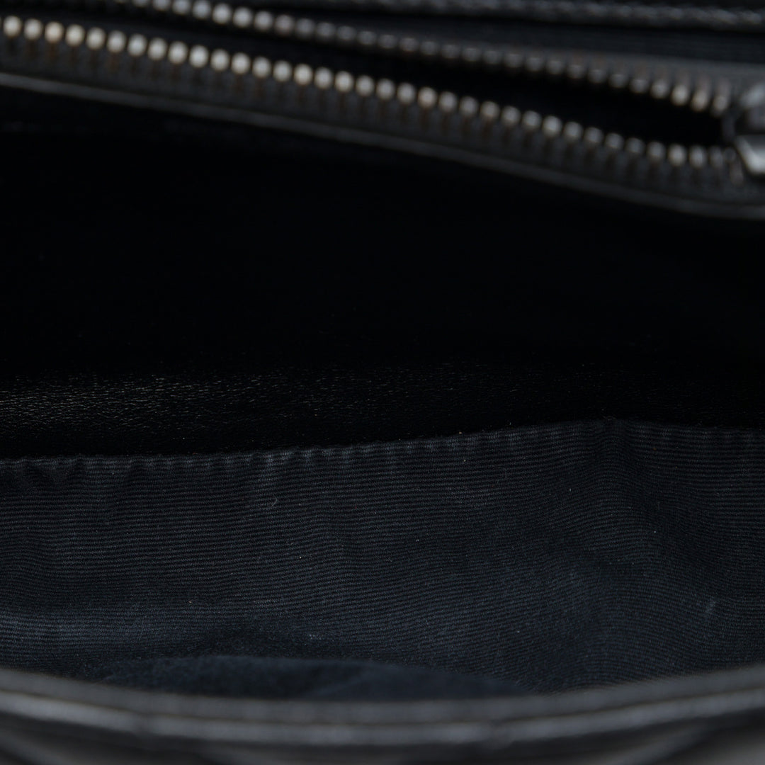 Chevron Monochrome College Sac Moyen de mouton Noir