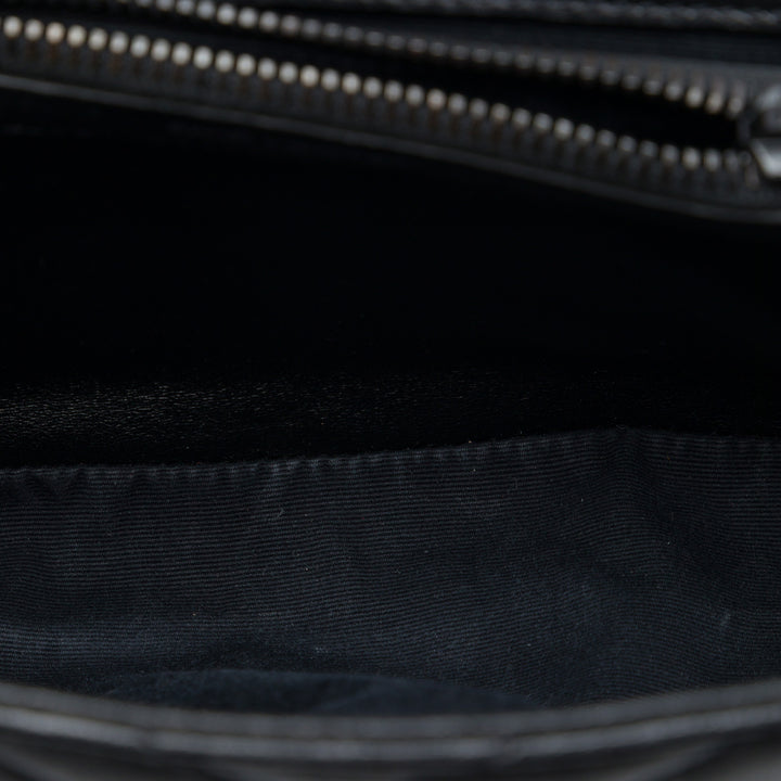 Chevron Monochrome College Sac Moyen de mouton Noir