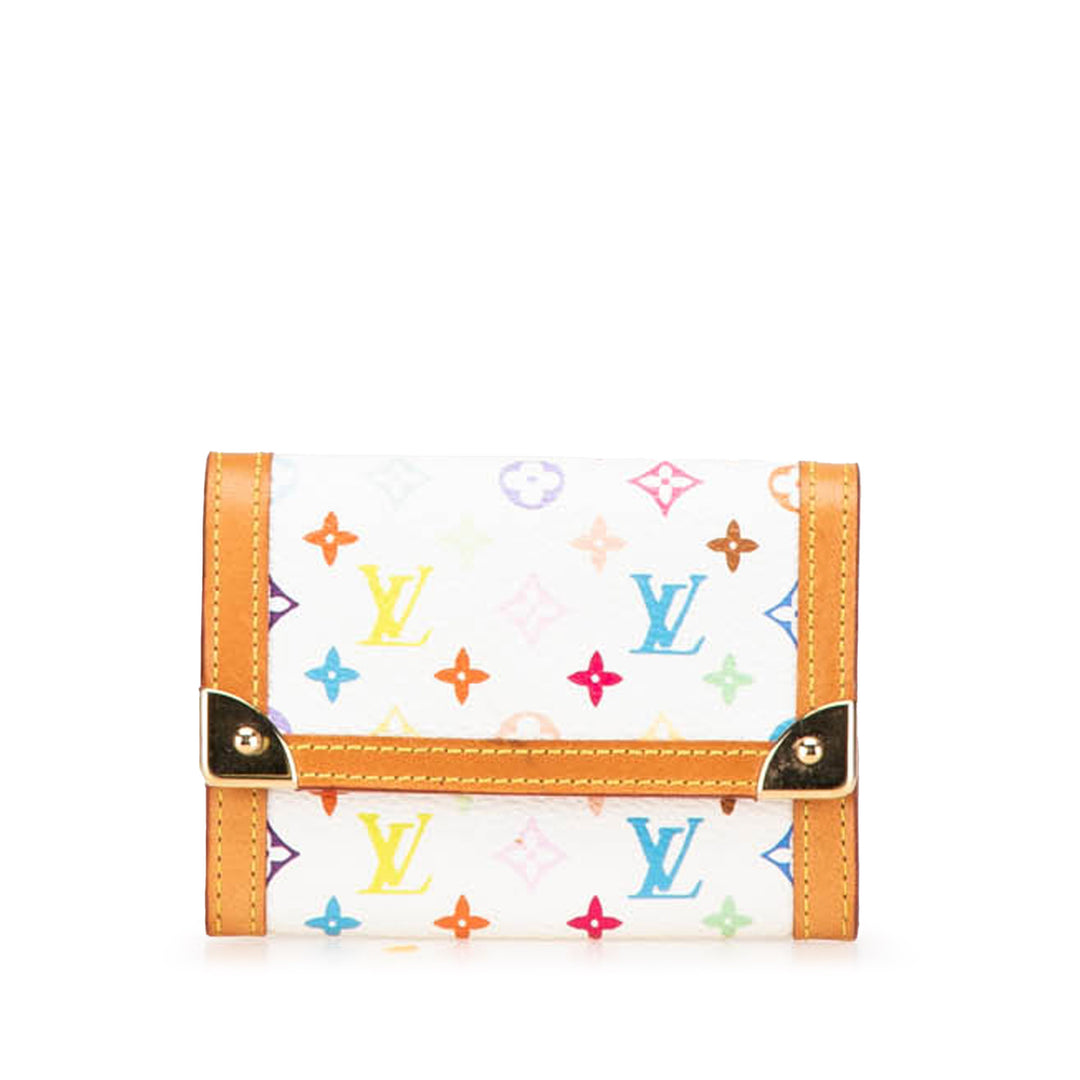 Monogram Multicolore Porte Monnaie Plat White - Gaby Paris
