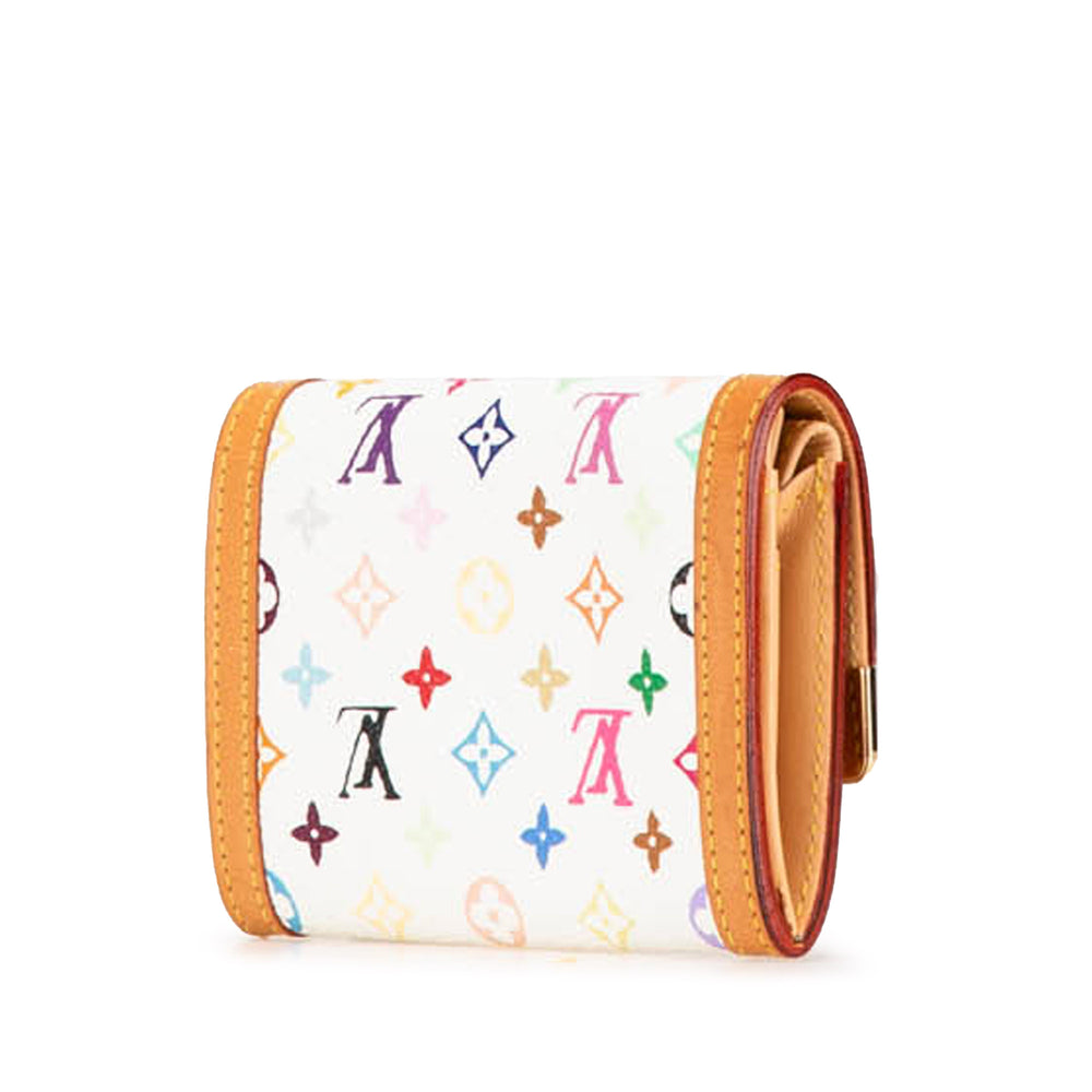 Monogram Multicolore Porte Monnaie Plat White - Gaby Paris