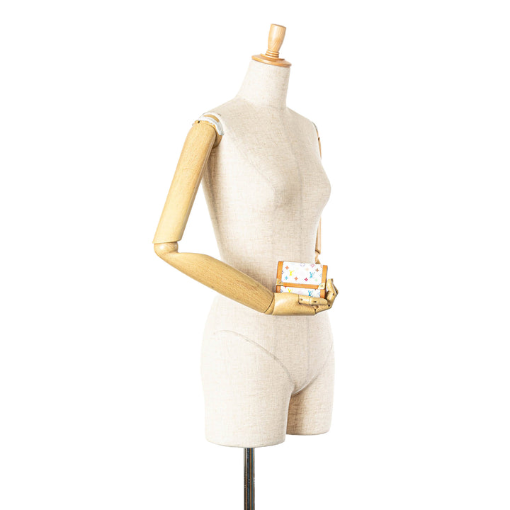 Monogram Multicolore Porte Monnaie Plat White - Gaby Paris