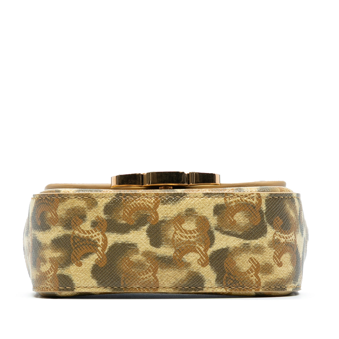 Celine Leopard Imprimé Claude Sac Mini Cuir de veau Marron – vue 3 – GABY PARIS