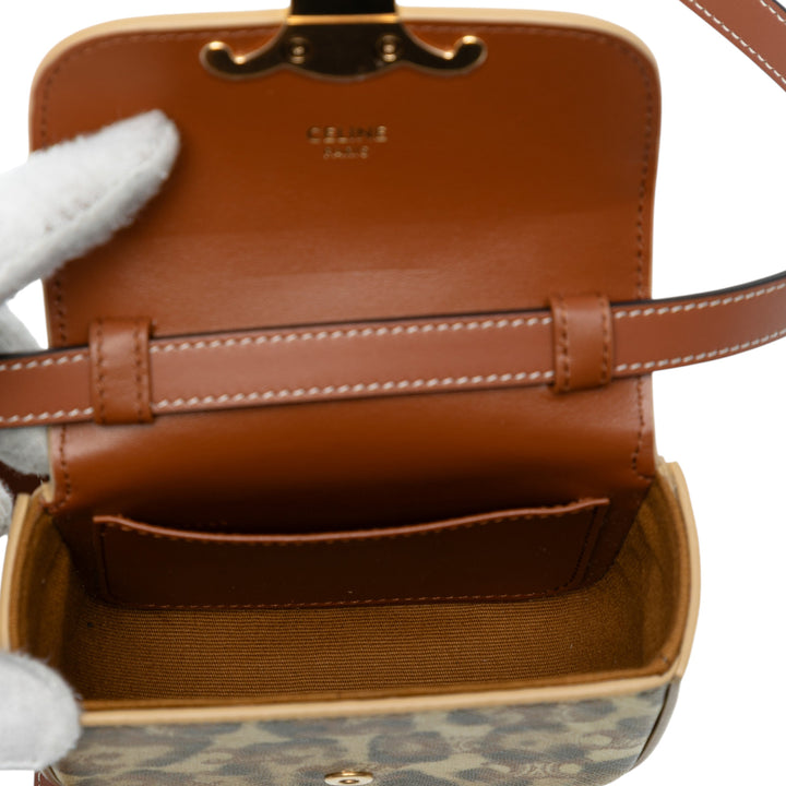 Celine Leopard Imprimé Claude Sac Mini Cuir de veau Marron – vue 4 – GABY PARIS