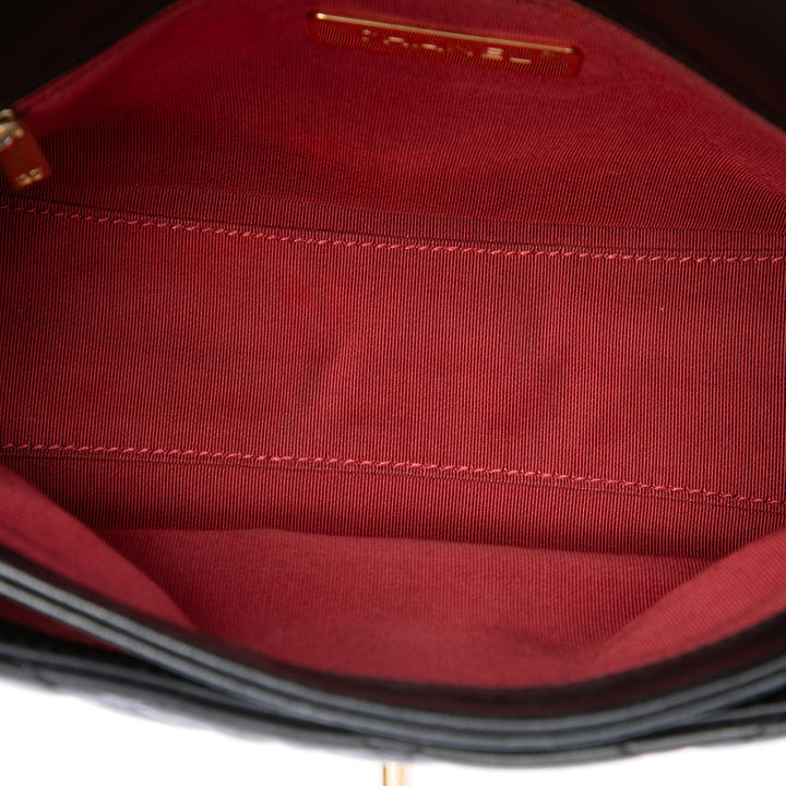 Chanel Matelassé Chaîne Link à rabat Petit Cuir d'agneau Noir – vue 4 – GABY PARIS