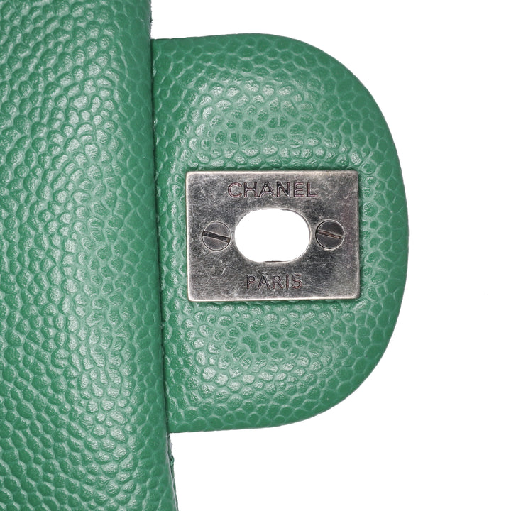 Medium Classic Caviar Double Flap Green - Gaby Paris