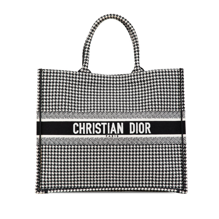 Dior Large Toile Houndstooth brodé Book Cabas