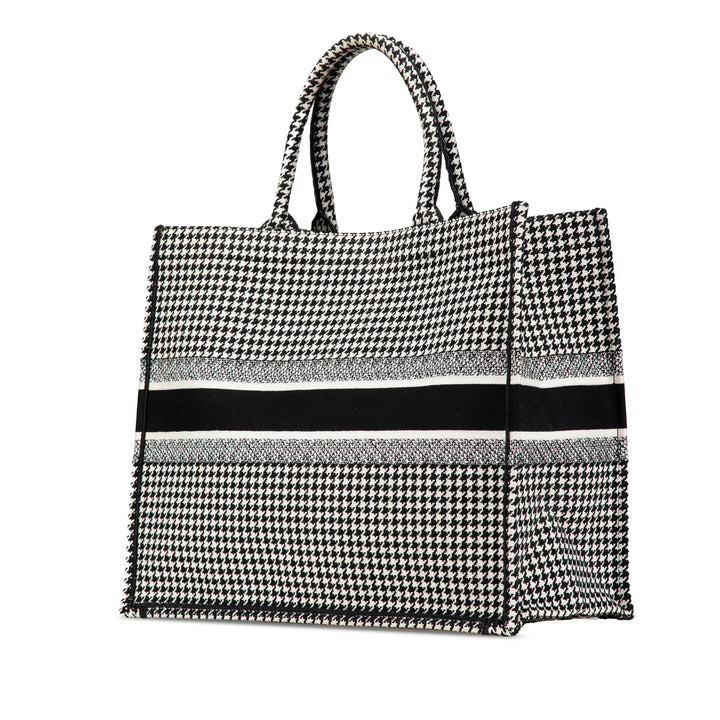 Dior Large Toile Houndstooth brodé Book Cabas