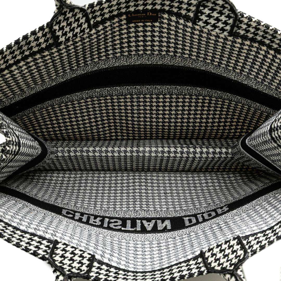 Dior Large Toile Houndstooth brodé Book Cabas