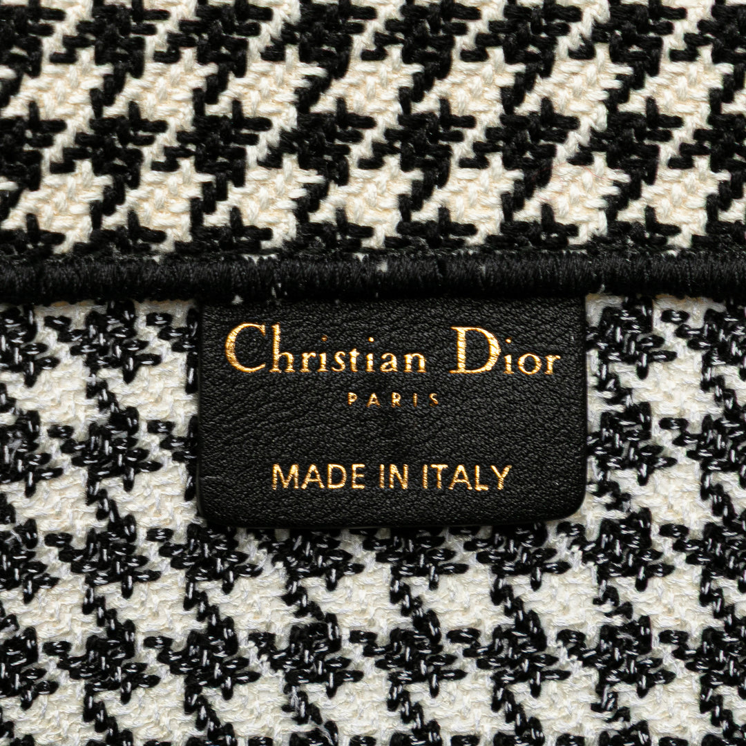 Dior Large Toile Houndstooth brodé Book Cabas