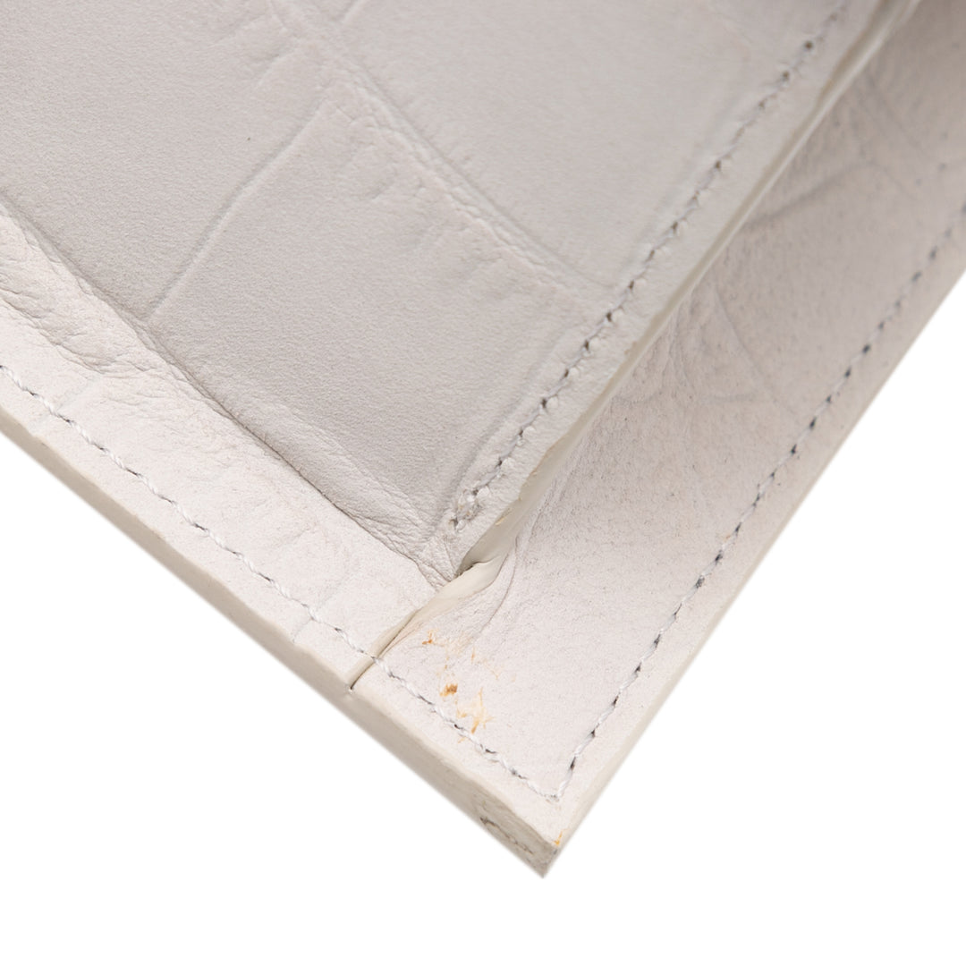 Croc Embossed Calfskin Le Chiquito Medium White - Gaby Paris
