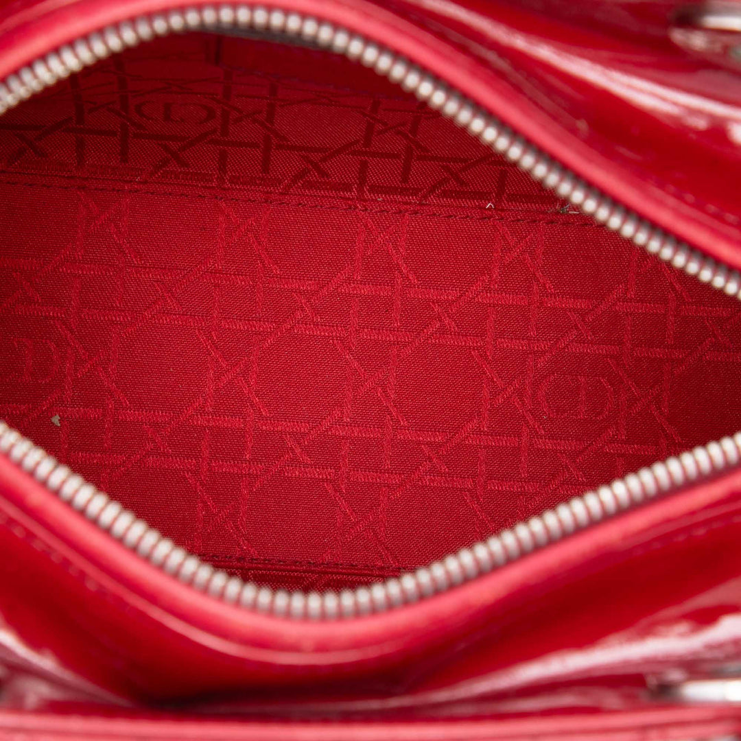 Dior Sac à main Lady Dior Cannage Moyen Rouge – vue 4 – GABY PARIS