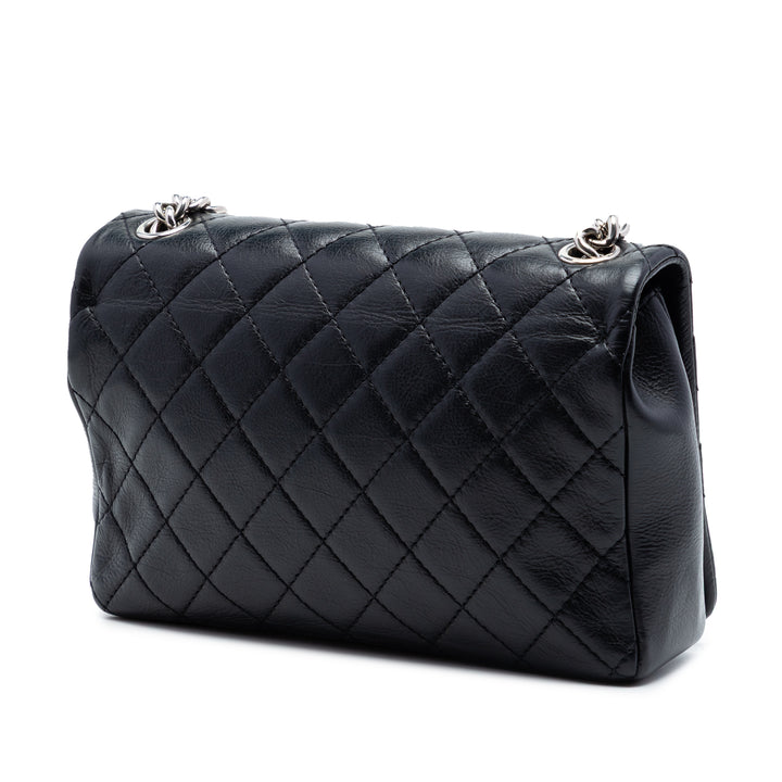 Chanel Small CC Matelassé Cuir d’agneau embossé Braid Simple rabat