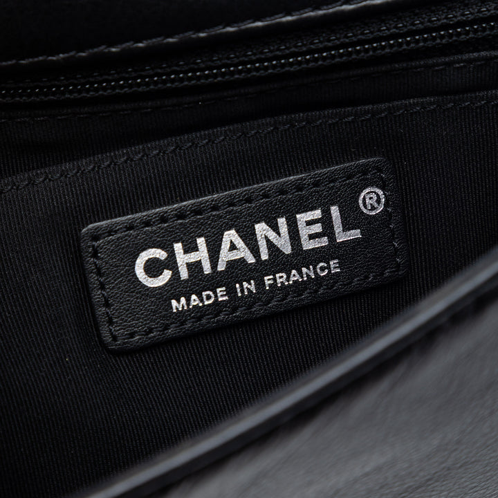 Chanel Small CC Matelassé Cuir d’agneau embossé Braid Simple rabat