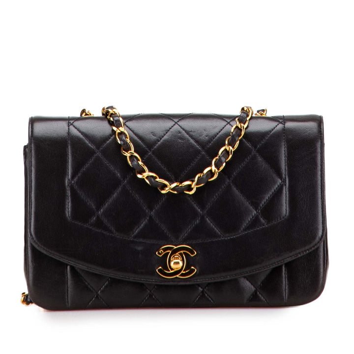 Chanel Small Cuir d’agneau Diana Flap Noir